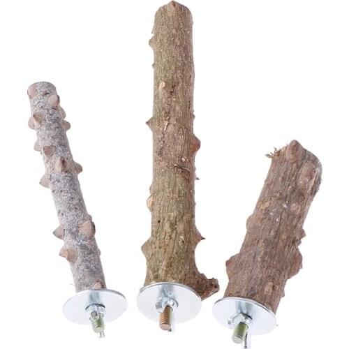 Portable Perches Pet Bite Claw Grinding Bird Parrot Stand Wooden Pets Toys Hanging Cage Pet Product Bird Standing Stick