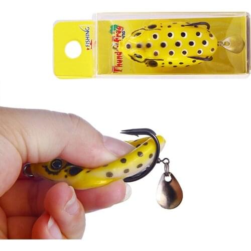 1 Pcs 80mm 13G Frog Lure Soft Tube Bait With Fishing Hooks Topwater Frog Artificial 3D Eyes Double Hook Sequins Fishing Lure