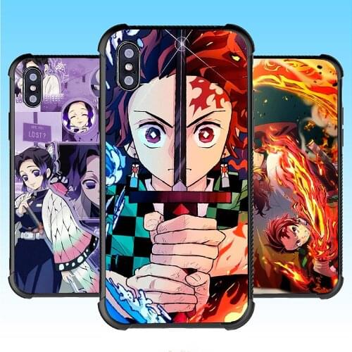 Shockproof Case for iPhone 12 mini 11 Pro XS Max XR X 7 8 Plus SE 2020 Anti-Knock Demon Slayer Phone Case Soft TPU Back Cover