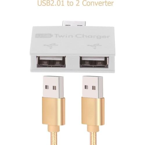 Usb 2.0 Male To Twin Female Charger Dual 2 Port Usb Dc 5v Charging Splitter Hub Adapter Converter Connector