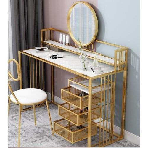 Nordic dressing table small bedroom modern minimalist iron storage cabinet integrated dressing table net red ins wind makeup tab