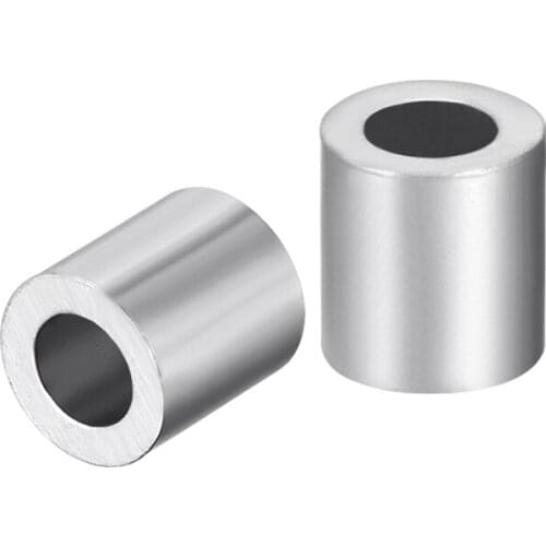 Uxcell M4 Aluminum Sleeve Single Tube Crimp 4mm(5/32 In) Steel Wire Rope Button Stop Clips Cable Ferrules Tool Parts 30Pcs