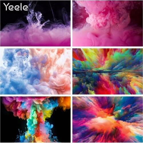 Yeele Gradient Colorful Smoke Mist Abstract Photocall Portrait Backgrounds Baby Child Party Backdrops Props For Photo Studio