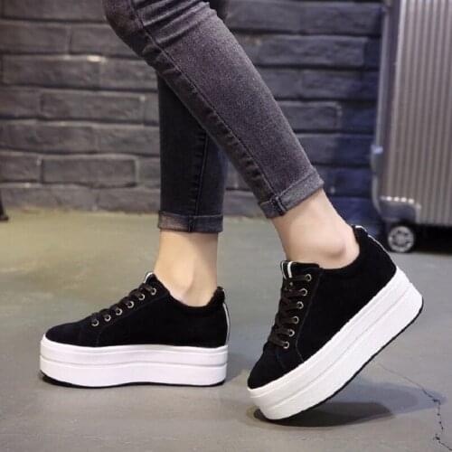 High Heels Ladies Casual Shoes 2020 Spring Fashion Lace-Up Womens Shoes British Style Women Sneakers Autumn Platform Shoes