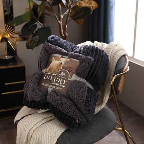 Winter Home Plush Bedding Blanket Sherpa Comforter Lamb Warmer Bed Cover Home Textile Covering Plaid Newborn Swaddling
