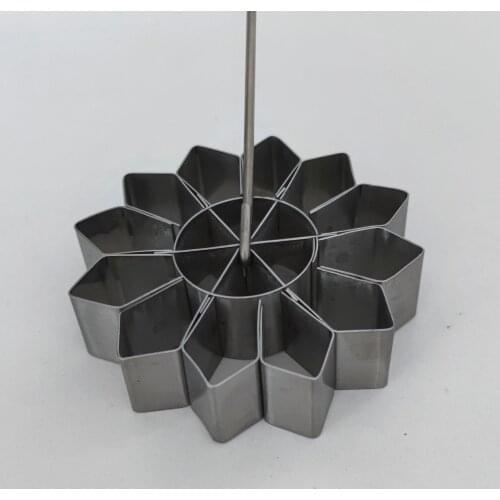 New Handmade Stainless Steel Badge Cookie Patty Shell Vintage Rice Flower Mold 9cm MD-009