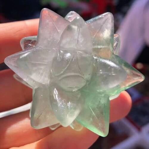 1PC Natural Mineral Objects Hand-carved Water Lotus Crystal Home, Room Decorations Are Also Very Good Gifts