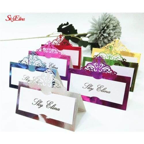10pcs 9*9 CM Laser Cut Wedding Place Mark Table Card Place Name Card Wedding Party Decoration Favor 5Z SH873-10