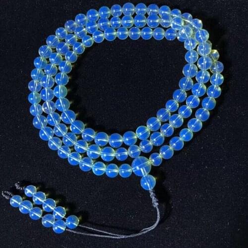 108pieces Dominica Lamper BLUE Amber round bracelet/necklace wholesale for xmas gift rosary beads Buddha