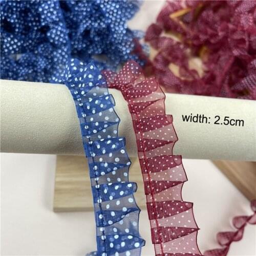 3.9cm*5yards wave collar patches for clothing white black Trimmings for wedding dress DIY sewing accessories trim for tailor