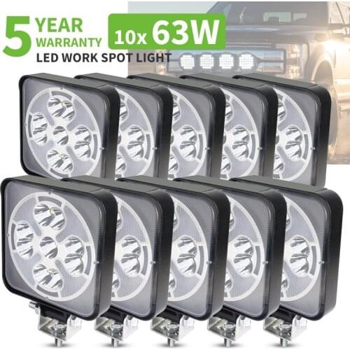 Car LED Work Flood Spot Combo Light 3030 SMD 63 Watts White Yellow 3000K 6500K DC 12-24 Volts Spotlights Truck 4x4 4WD