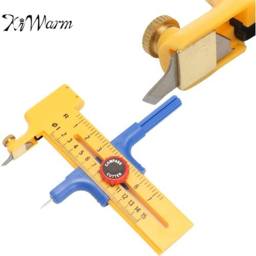 KiWarm Adjustable Compasses Circle Cutter 10mm-150mm with 6 Blades For Cutting Paper Film Vinyl Rubber Leather Cutter Hand Tools
