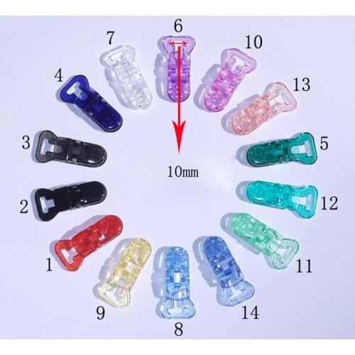 Fedex Free Shipping 2000pcs 1.0CM Clear T shape MAM NUK Baby Plastic Pacifier Clip Dummy Chain Adaptoer Holder Suspender Clips