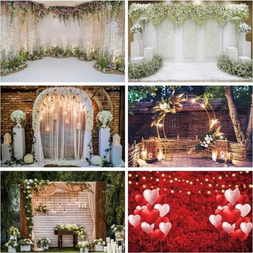 Yeele Curtain Flowers Romantic White Petal Wedding Photography Backgrounds Customized Photographic Backdrops for Photo Studio