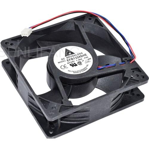 Well Tested EFB1324SHE 4C58 DC 24V 1.38A 3-wire 127x127x38mm Server Cooler Fan