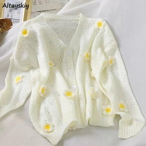 Cardigan Women Vintage Korean Fashion Casual All-match Sweet Cute Top Sweater Knitted Fall Streetwear Student Simple Chic V-neck