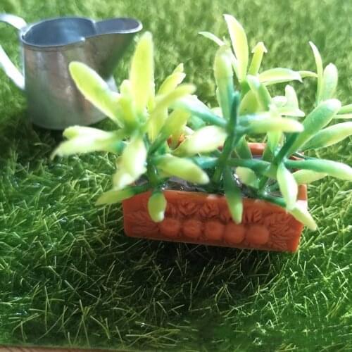 1/12 Dollhouse Miniature Flower Mini Simulation Green Plant Doll House Decor Toys
