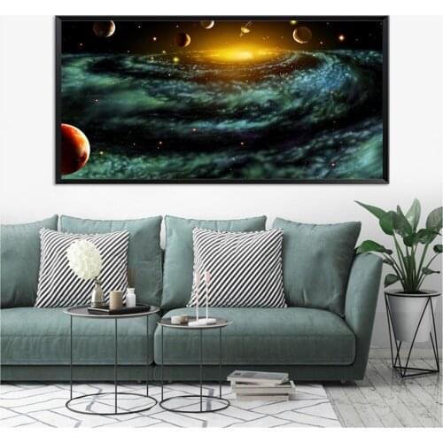 Cosmos Starry Sky Hanging Painting Space Nebula Decoration Painting Solar System Planet Orbital Universe Sci-fi Galaxy Poster