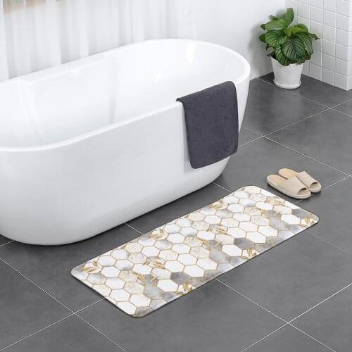 Geometric Pattern Kitchen Mat Long Strip Non-Slip Carpet Bathroom Entrance Waterproof Doormat Living Room Rugs Bedroom Floor Mat