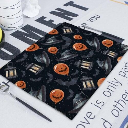 Happy Halloween Doily Pumpkin Taro Placemat for Dining Table Place Mats 42*32 Nordic Kitchen on The Table Table Mat Tea Coaster
