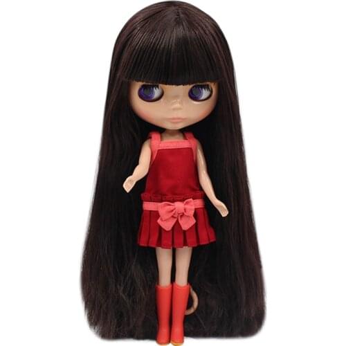 ICY DBS blyth doll joint body tan skin deep brown hair BL0312 with bangs/fringes 1/6 30cm