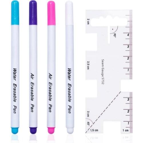 LMDZ Water Erasable Pen Fabric Marker Tailors Chalk &Plastic Sewing Measuring Gauge Quilting Rulers Tailor Sewing Accessories