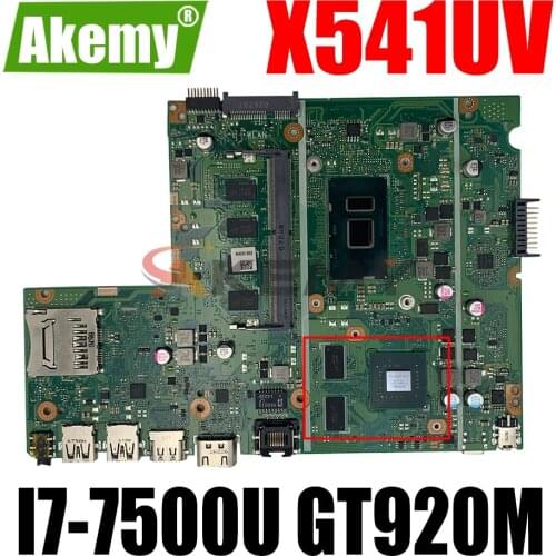 AKEMY X541UV Laptop Motherboard For ASUS VivoBook A541UV X541U Original Mainboard 4GB-RAM I7-7500U GT920M (Pin interface))