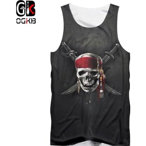 OGKB Unisex Tank Top Summer Cool Print Knife Skull 3D Singlets Vest For Women/men Hiphop Punk Gothic Shirts Sleeveless Tees 5XL