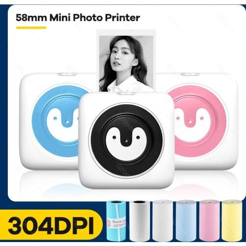 304DPI Photo Printer Bluetooth Wireless Connected Via Phone Free App For Android and iOS Mini Pocket Thermal Printer 300DPI