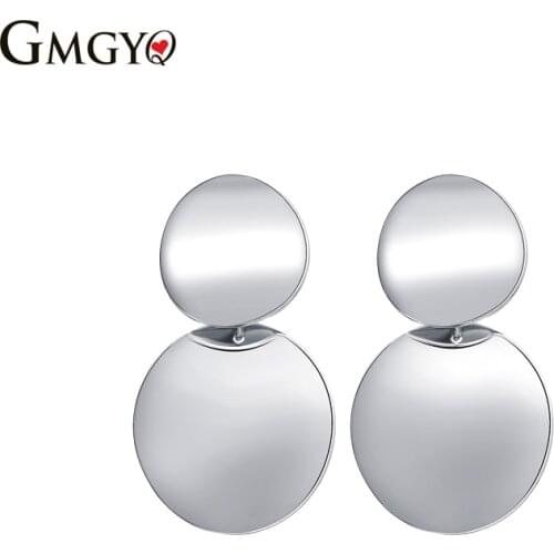 GMGYQ Fashion Jewelry Irregular Metal Personality Long Dangle Earrings Women Gold Big Drop Earring 2018 Style Piercing Jewelry