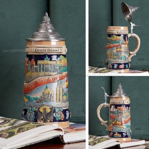 European-style German Beer Mugs Creative Hand-painted Ceramic Mugs Handmade Wine Glasses Wine Cabinet Decorations