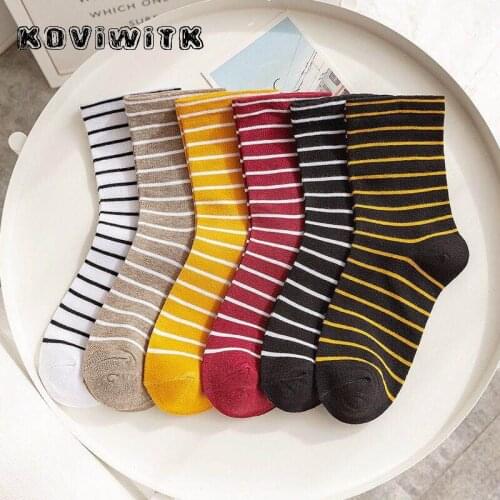 Harajuku Art happy Stylish Casual Stripe socks Short solid yellow 6 color cotton comfortable sweat-absorbent women fashion sock