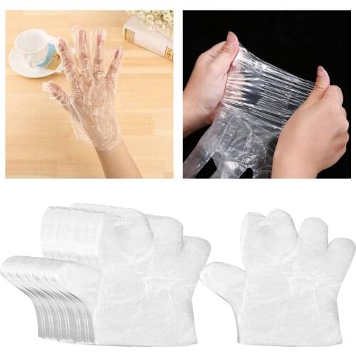 Disposable Clear Plastic Gloves Kitchen Cleaning Painting Hand Protection Gloves