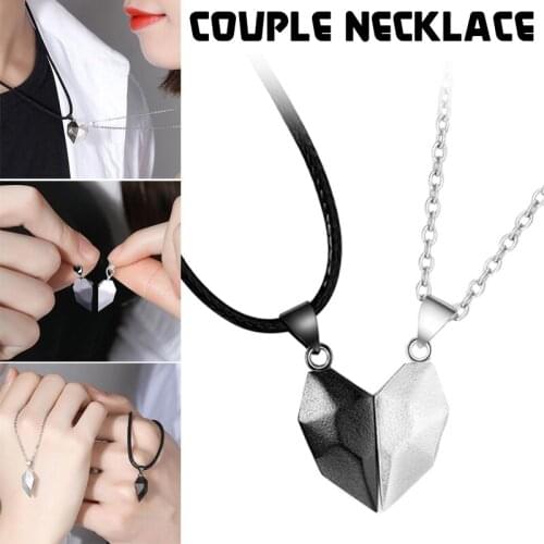 Two Souls One Heart Necklace Couple Neck Chain Lightweight Simple Pendant Gift for Men Women @LS