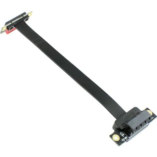 PCI-E X1 PCI Express 1X Riser Extension Ribbon Cable Gold-plated Connector Dual Vertical 90 Right Angle for 1U 2U ATX Extender