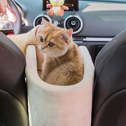 Portable Small Dog Safety Car Seat Puppy Booster Seat Center Console Anti Dirty Pet Carrier For Car Washable Pet Warm Booster