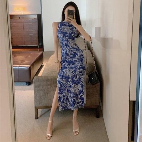 Dress Party Evening Elegant Spring Summer Print Off Shoulder Slim Sexy Club Vintage Style Bodycon Dresses for Women New
