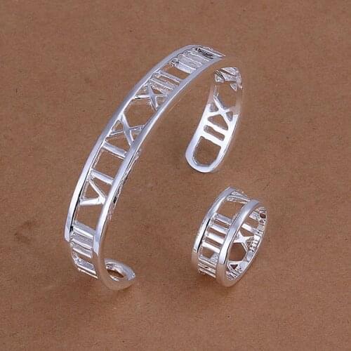 S283 Wholesale, free shipping jewelry set, fashion jewelry set Hollow Ring Bangle Jewelry Set