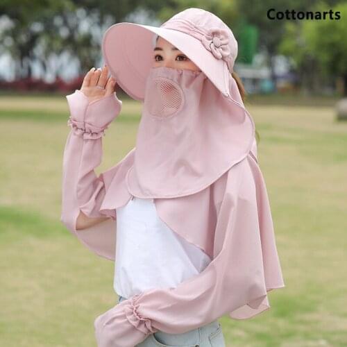 Fashion Flowers Print Sun Hat Big Brim Face Neck Omnibearing Anti-UV Sun Hat Summer Cycling Fisherman Hats Detachable Beach Caps