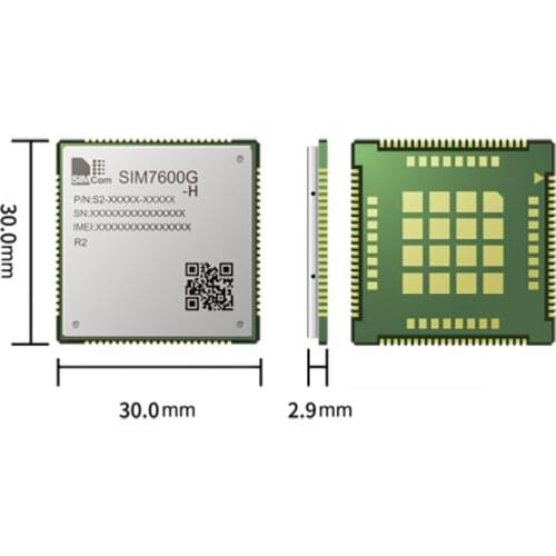SIMCOM SIM7600G-H LCC+LGA package LTE-FDD B1/B2/B3/B4/B5/B7/B8/B12/B13/B18/B19/B20/B25/B26/B28/B66 LTE-TDD B34/B38/B39/B40/B41