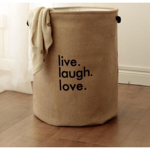 Foldable Laundry Bag Hamper Storage Organizer eva linen Jute Dirty Laundry Baskets Washing Basket Home Bathroom Thick 2 layers