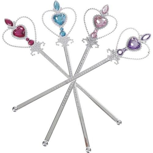 1 set Crystal Girls Tiara Crown Princess Crown + Magic Wand Girls Hair Accessories