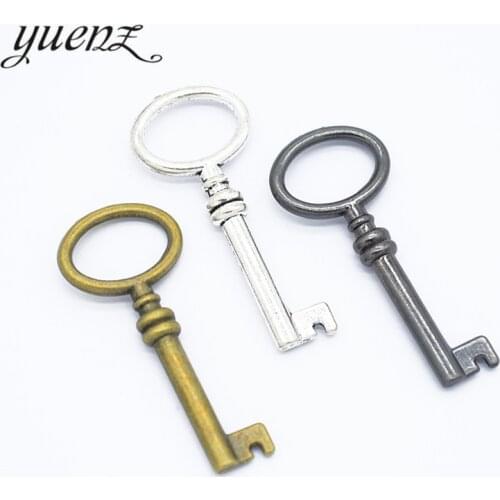 YuenZ 8pcs 3 colour Antique bronze key Pendant Alloy DIY Fashion charm Bracelet Necklace Jewelry Accessories 41*17mm O258