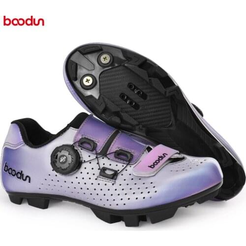 BOODUN Womens Mountain Cycling Shoes Breathable Colorful Upper Nylon Outsole Self-locking Ultralight Cycling Sneakers