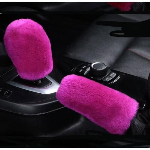 Winter plush fur car hand brake cover shift knob cover for Mercedes-Benz all class A B C E S G M ML CL CLK CLS GL GLK R SL SLK