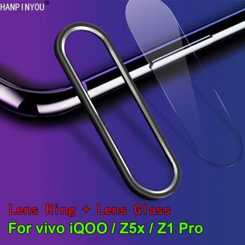 1 Set For vivo iQOO / Z1 Pro Z1Pro / Z5x Luxury Camera Metal Circle Ring Bumper Case Cover + Lens Tempered Glass Protector Film
