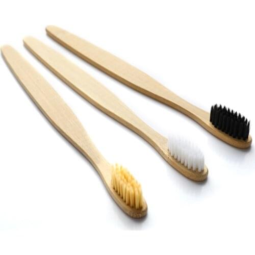 1PC Solid Bamboo Handle Wooden Toothbrush Soft Fibre Eco-Friendly Teeth Brushes Dental Cleaning Adult Oral Care Healthy Products