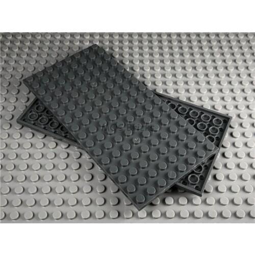 10pcs/lot MOC Bricks DIY Dark Gray Plate 8 x 16 fit with 92438 Educational Building Blocks Figure Toys for children Xmas gifts