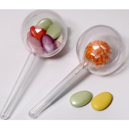 12pcs/set Creative Lollipop Modeling Transparent Plastic Jelly Beans Candy Box Wedding Home Party Birthday Gift Boxes