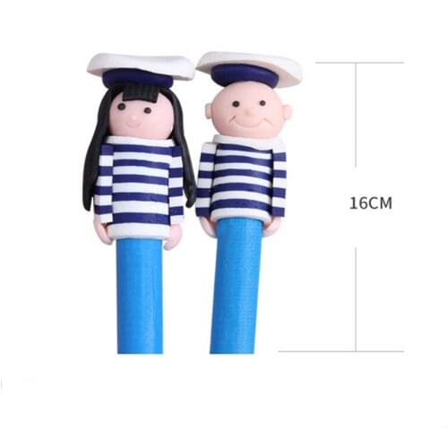 2pcs Kawaii Blue Stripe Boy Girl Ballpoint Pen Cute Stationery School Office Supplies Pen for Kids Students Cool Pens for School